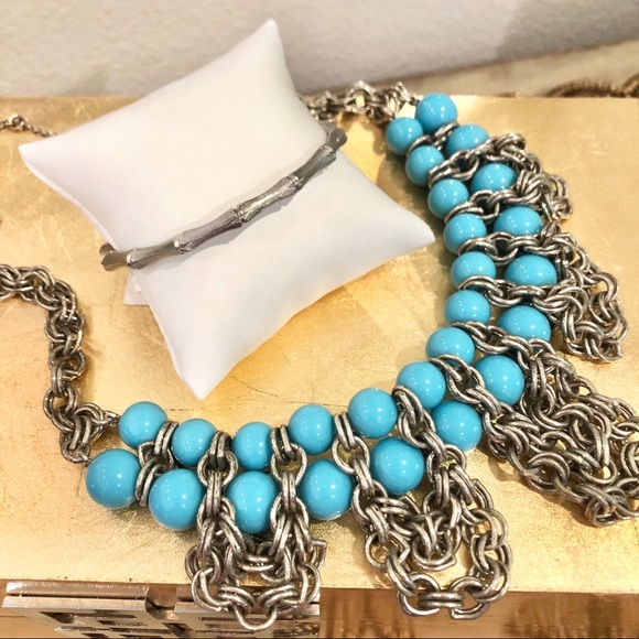 Gerard Yosca Antique Silver & Turquoise Necklace - Picture 3 of 8